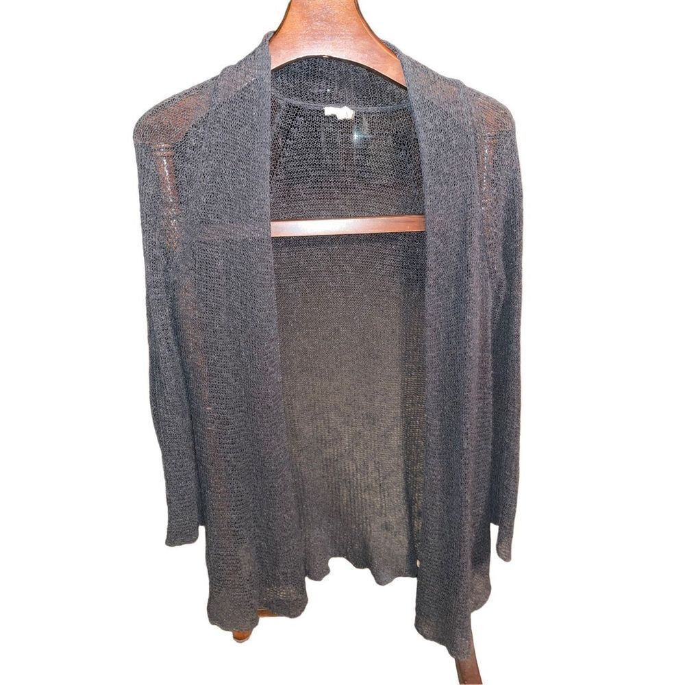 Eileen Fisher Small Gray Loose Weave Cardigan see note